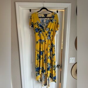 Faux wrap dress, hi low